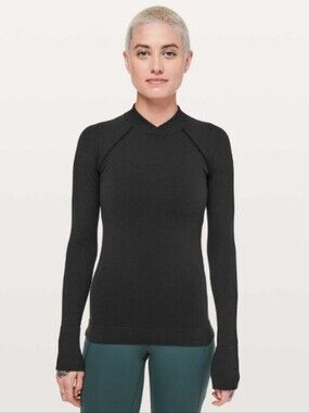 Lululemon Keep The Heat Thermal Long Sleeve Black size 10